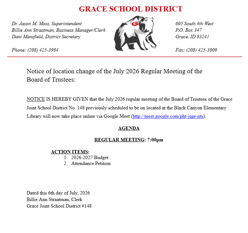 July 26 Meeting